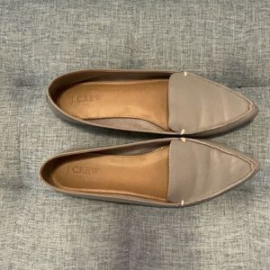 J.Crew Gray Leather Flats